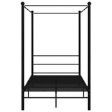 vidaXL Four-poster Bed Frame Metal Black 120x200 cm