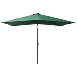 vidaXL Parasol met LED's en stalen paal 2x3 m groen