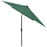 vidaXL Parasol met LED's en stalen paal 2x3 m groen