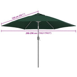 vidaXL Vervangingsdoek voor parasol 300 cm groen