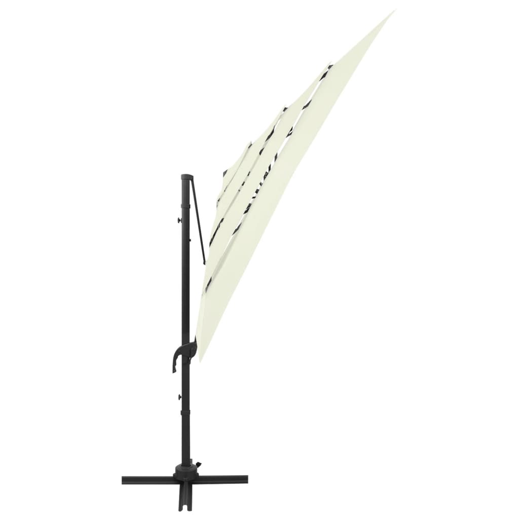 vidaXL Parasol 4-laags met aluminium paal 250x250 cm zandkleurig