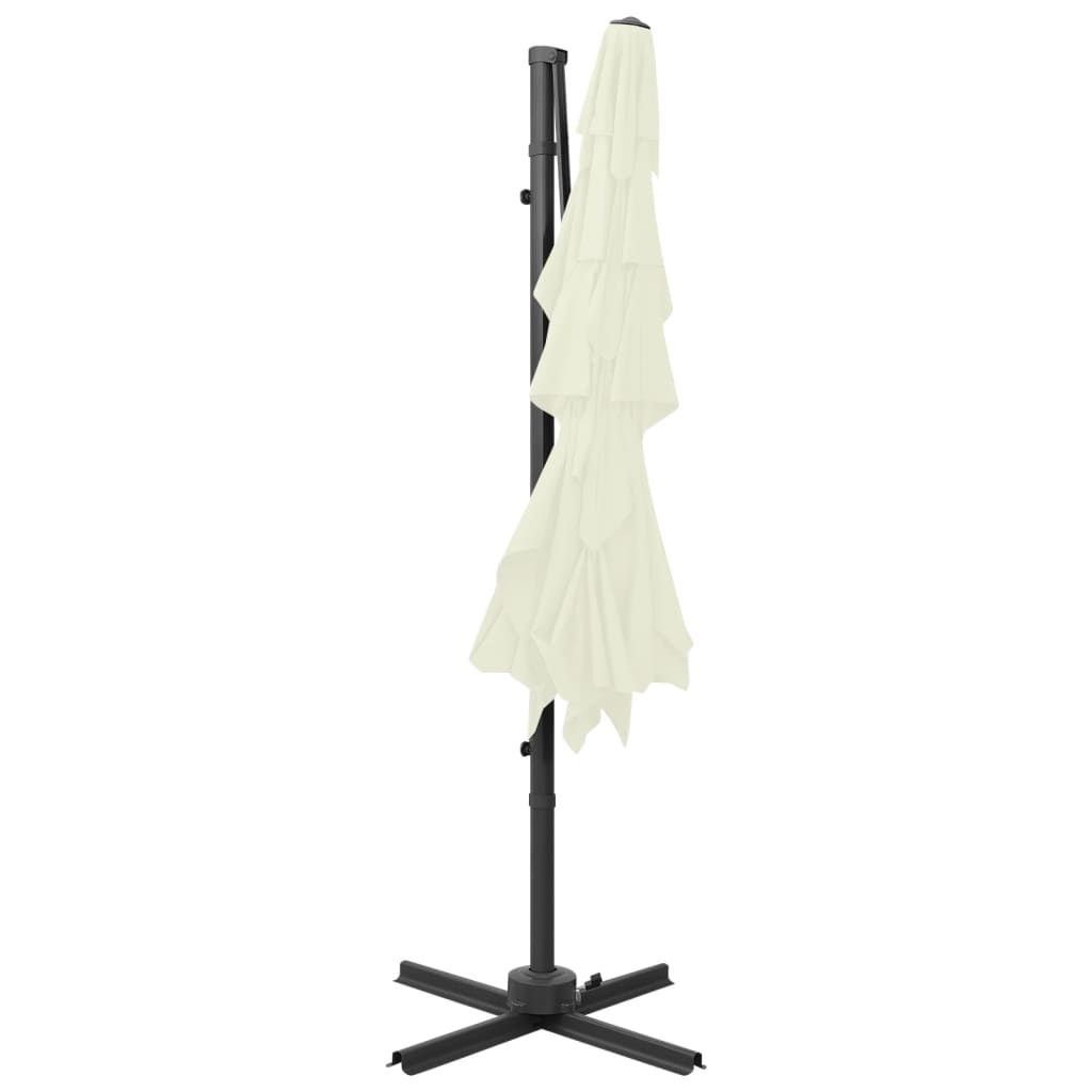 vidaXL Parasol 4-laags met aluminium paal 250x250 cm zandkleurig