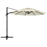vidaXL Parasol 4-laags met aluminium paal 3x3 m zandkleurig