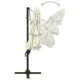 vidaXL Parasol 4-laags met aluminium paal 3x3 m zandkleurig