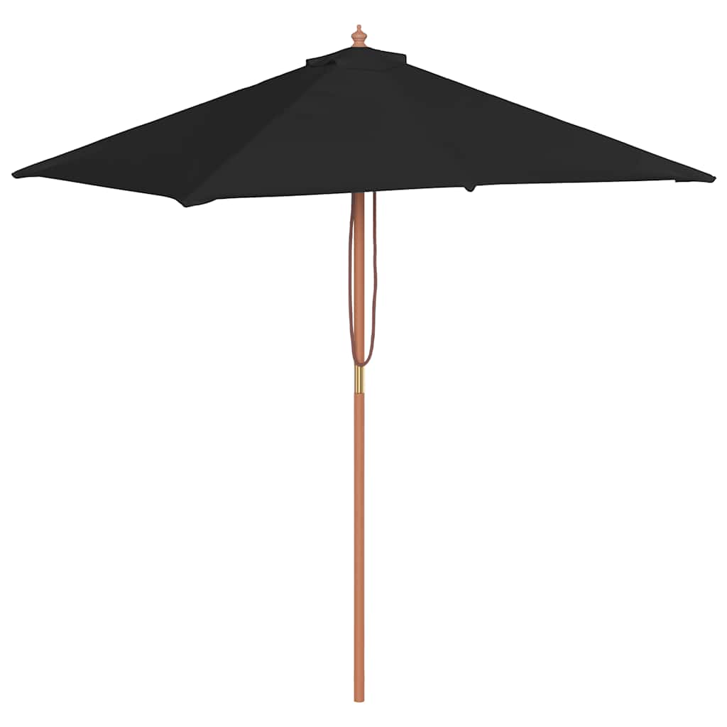 vidaXL Parasol met houten paal 150x200 cm zwart