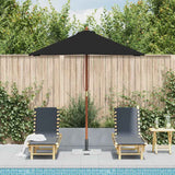 vidaXL Parasol met houten paal 150x200 cm zwart