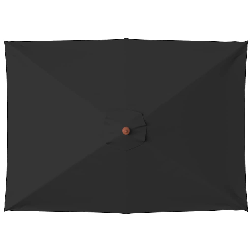 vidaXL Parasol met houten paal 150x200 cm zwart