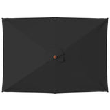 vidaXL Parasol met houten paal 150x200 cm zwart