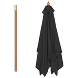 vidaXL Parasol met houten paal 150x200 cm zwart