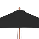 vidaXL Parasol met houten paal 150x200 cm zwart