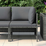 vidaXL Hoekbank sectioneel met kussens poly rattan grijs