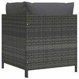 vidaXL Hoekbank sectioneel met kussens poly rattan grijs