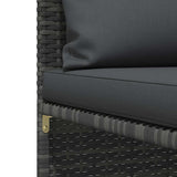vidaXL Hoekbank sectioneel met kussens poly rattan grijs
