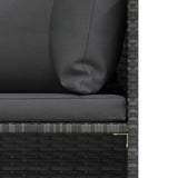 vidaXL Hoekbank sectioneel met kussens poly rattan grijs