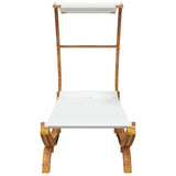 vidaXL Loungebed met luifel 100x190x134 cm massief gebogen hout crème