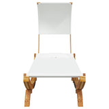 vidaXL Loungebed met luifel 100x200x126 cm massief gebogen hout crème