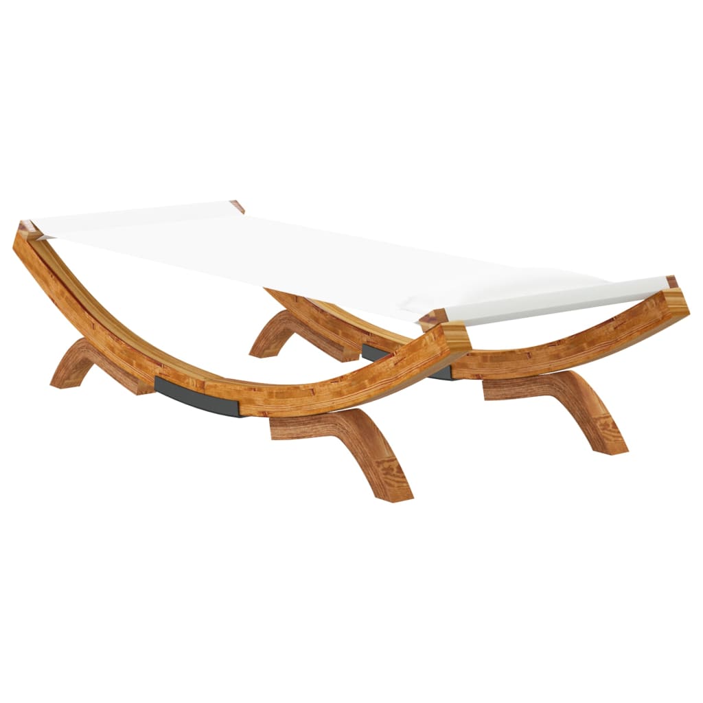 vidaXL Loungebed 100x188,5x44 cm massief gebogen hout crèmekleurig