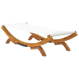 vidaXL Loungebed 100x188,5x44 cm massief gebogen hout crèmekleurig