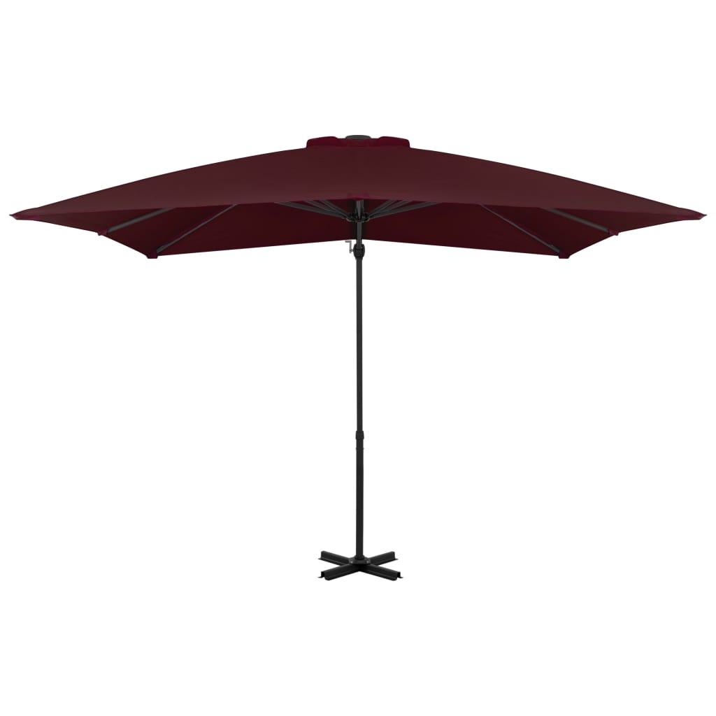 vidaXL Zweefparasol met aluminium paal 250x250 cm bordeauxrood