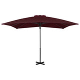 vidaXL Zweefparasol met aluminium paal 250x250 cm bordeauxrood