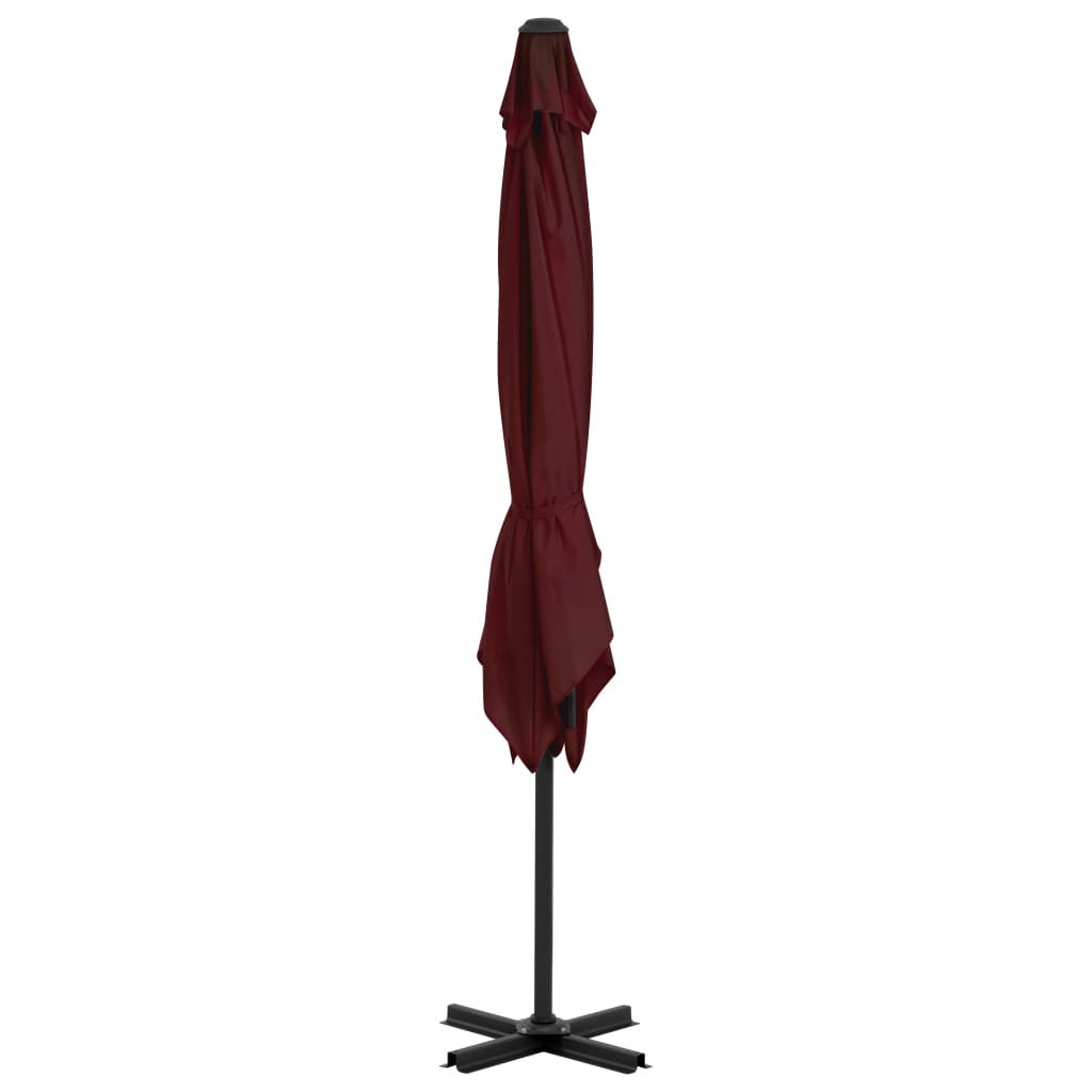 vidaXL Zweefparasol met aluminium paal 250x250 cm bordeauxrood