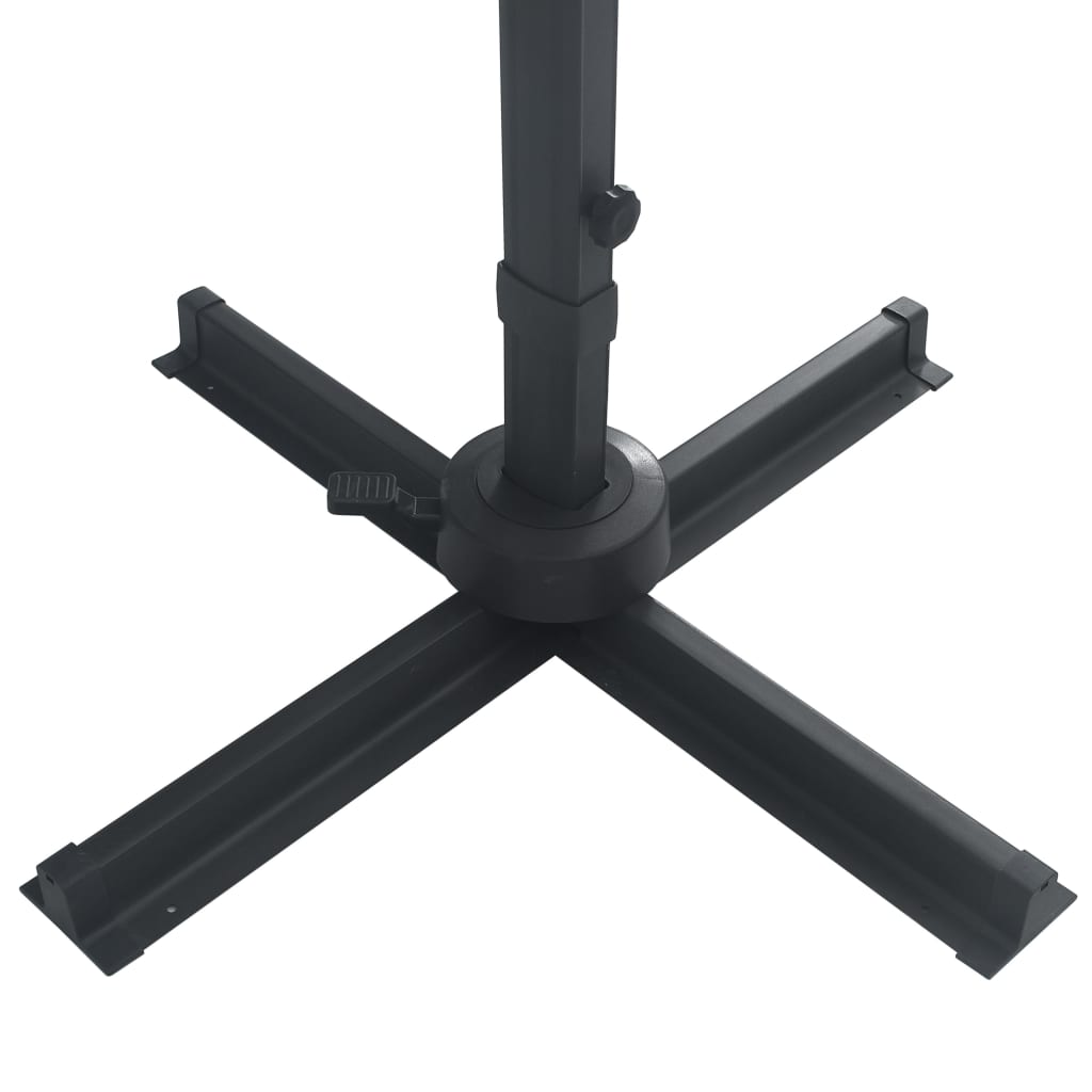 vidaXL Zweefparasol met LED-verlichting 400x300 cm bordeauxrood