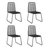 vidaXL Garden Chairs 4 pcs Poly Rattan Black