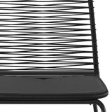 vidaXL Garden Chairs 4 pcs Poly Rattan Black