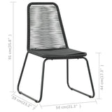 vidaXL Garden Chairs 4 pcs Poly Rattan Black