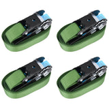 vidaXL Ratchet Straps 4 pcs 800 daN 6 m green