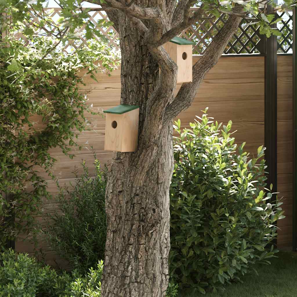 vidaXL Vogelhuisjes 10 st 12x12x22 cm massief vurenhout