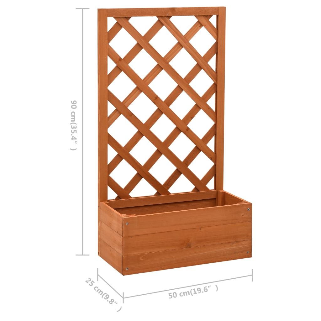 vidaXL Latwerkplantenbak 50x25x90 cm massief vurenhout oranje