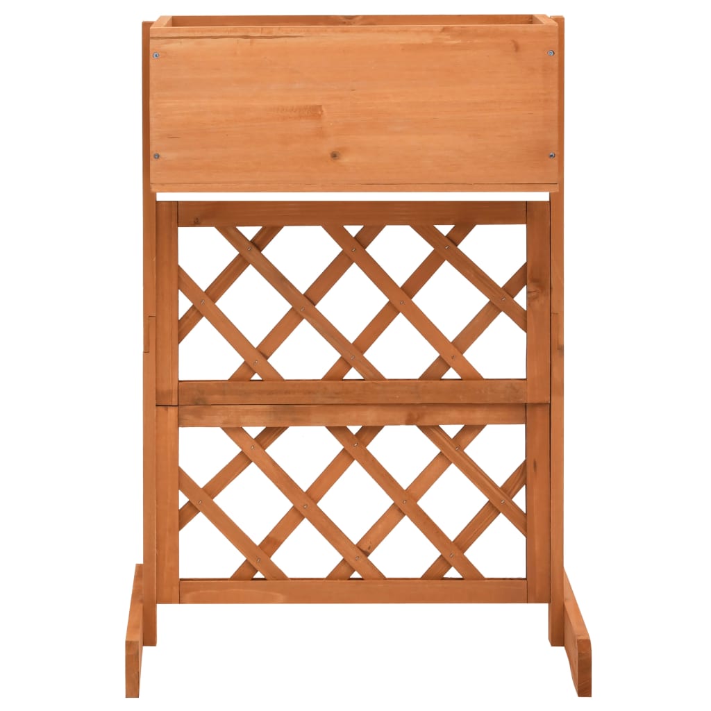 vidaXL Latwerkplantenbak 45x30x74 cm massief vurenhout oranje