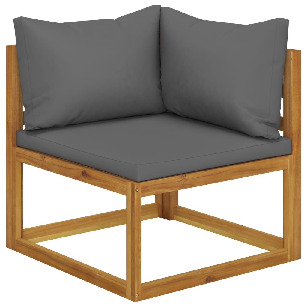 vidaXL 4-Piece Lounge Set with Cushions Solid Acacia Wood
