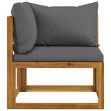 vidaXL 4-Piece Lounge Set with Cushions Solid Acacia Wood