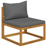 vidaXL 4-Piece Lounge Set with Cushions Solid Acacia Wood