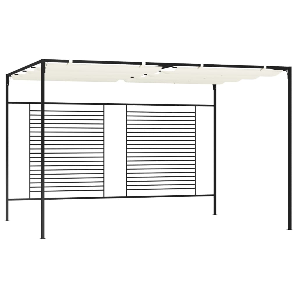 vidaXL Prieel met uittrekbaar dak 180 g/m² 3x4x2,3 m crèmekleurig