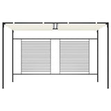 vidaXL Prieel met uittrekbaar dak 180 g/m² 3x4x2,3 m crèmekleurig