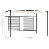 vidaXL Prieel met uittrekbaar dak 180 g/m² 3x4x2,3 m crèmekleurig