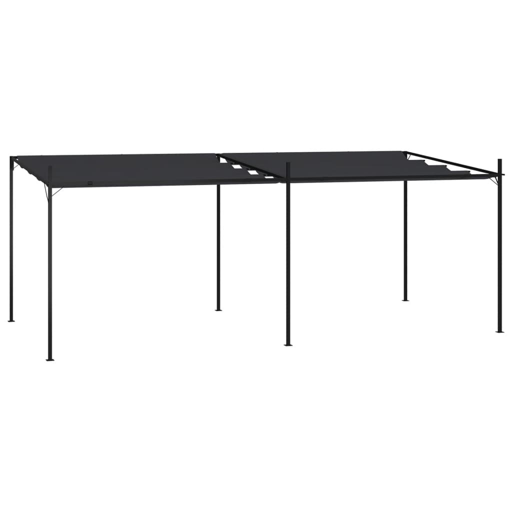 vidaXL Prieel met uittrekbaar dak 600x300x233 cm antracietkleurig