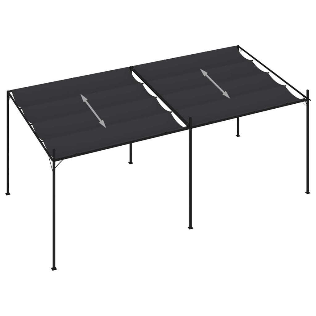 vidaXL Prieel met uittrekbaar dak 600x300x233 cm antracietkleurig