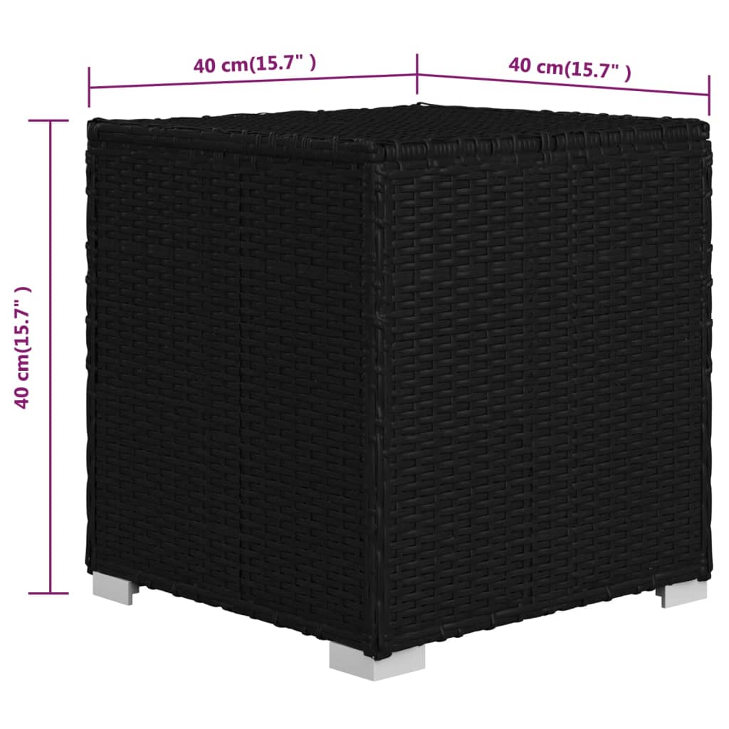 vidaXL 3-Piece Sun Lounger Set with Tea Table Poly Rattan Black