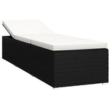 vidaXL 3-Piece Sun Lounger Set with Tea Table Poly Rattan Black