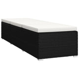 vidaXL 3-Piece Sun Lounger Set with Tea Table Poly Rattan Black