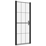 vidaXL Shower Door 81x195 cm Tempered Glass Black