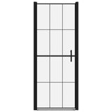 vidaXL Shower Door 81x195 cm Tempered Glass Black