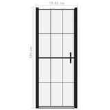 vidaXL Shower Door 81x195 cm Tempered Glass Black