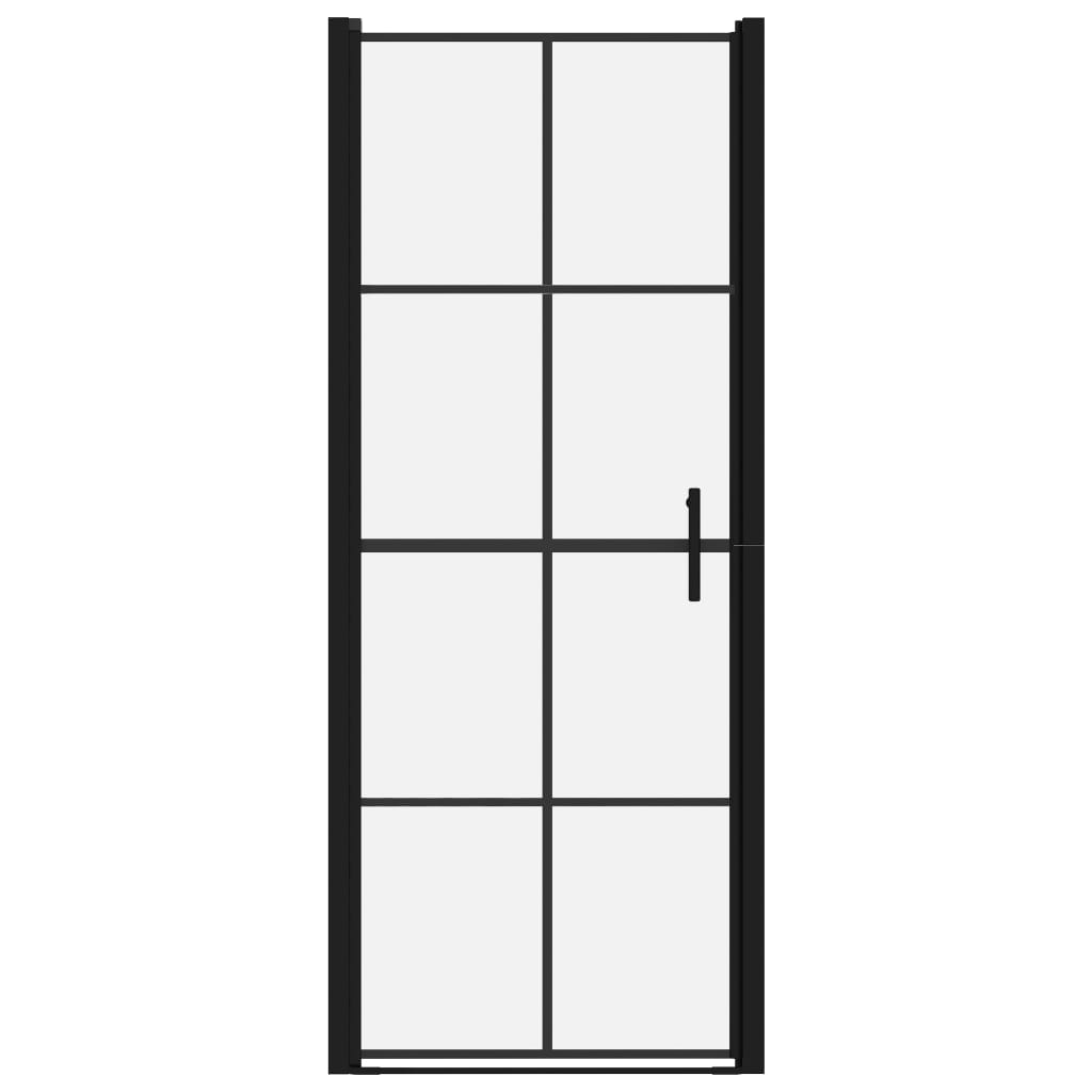 vidaXL Shower Doors 81x195 cm Tempered Glass Black