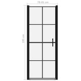 vidaXL Shower Doors 81x195 cm Tempered Glass Black