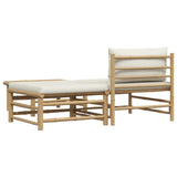 vidaXL 3-delige Loungeset met crèmewitte kussens bamboe